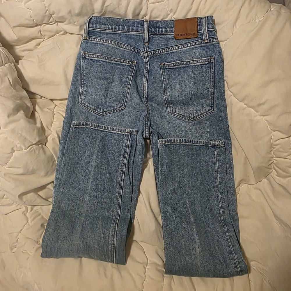 Aritzia Denim Forum Arlo High-Rise Straight Leg Light 28L Blue Jeans Size 26 - Picture 2 of 7